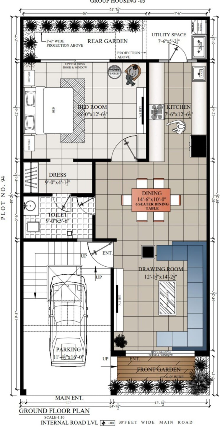 Floor Plan, sushant golf city 5 Bedroom 2500 Sq.Ft. Independent House In Sushant Golf City Lucknow 9096046