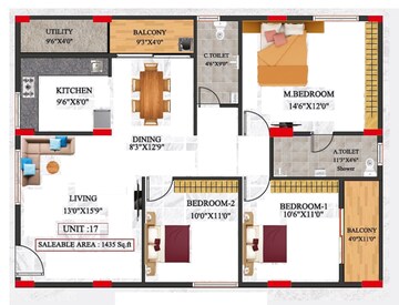 Floor Plan in 3 BHK Apartment at Talaghattapura – for Sale