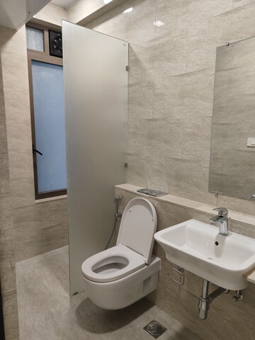 Bathroom in 3 BHK Apartment at Adani Ten BKC, Bandra East – for Rent