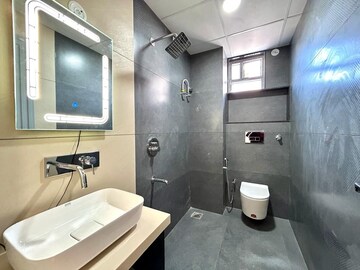 Bathroom in 3 BHK Apartment at Mansarovar Extension – for Rent