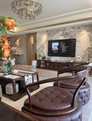 Living Room in 4 BHK Apartment at Bhimjyani Verraton, Manpada – for Rent