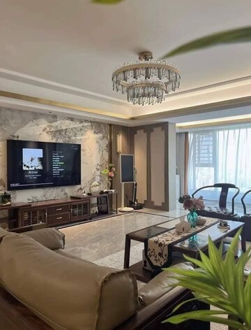 Living Room in 4 BHK Apartment at Bhimjyani Verraton, Manpada – for Rent