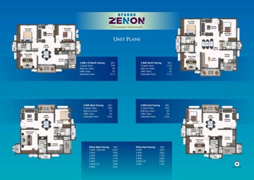 Floor Plan in 3 BHK Apartment at Aparna Zenon, Puppalaguda – for Sale