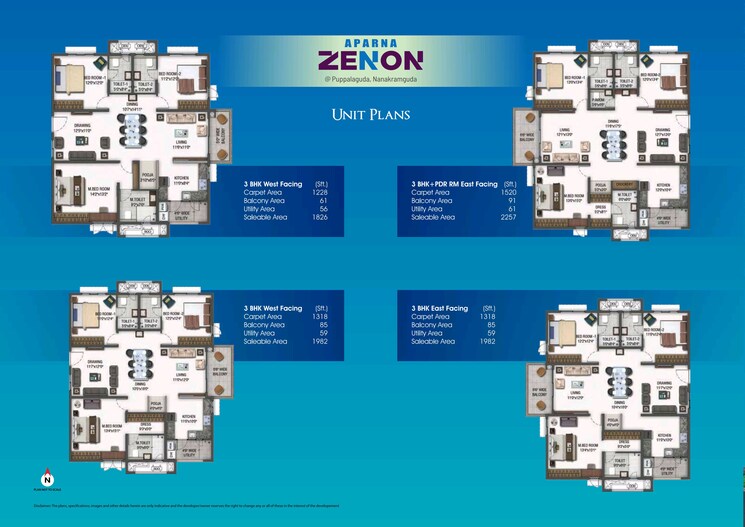 Master Plan, aparna-zenon 3 Bedroom 1712 Sq.Ft. Apartment In Puppalaguda Hyderabad 9097204