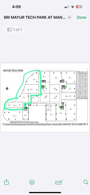 Floor Plan in  Office Space in IT/SEZ at Guntur Highway – for Sale