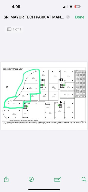 Floor Plan in  Office Space in IT/SEZ at Guntur Highway – for Sale