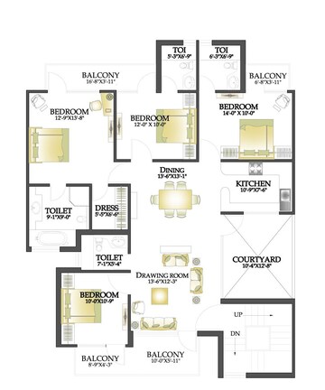 Floor Plan in 4 BHK Builder Floor at Sector 88 – for Sale