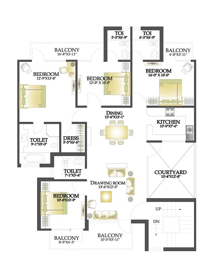 Floor Plan, sector 88 4 Bedroom 1600 Sq.Ft. Builder Floor In Sector 88 Faridabad 9098614