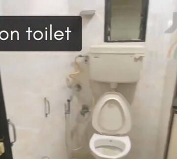 Bathroom in 2 BHK Apartment at Eden Woods complex, Manpada – for Rent