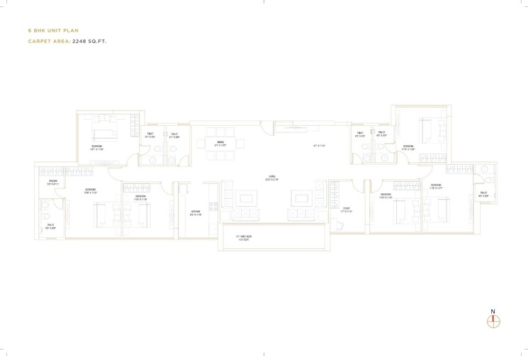 Floor Plan, metricon-the-gateway 6 Bedroom 2248 Sq.Ft. Apartment In Vashi Sector 6 Navi Mumbai 9101049