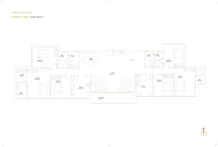 Floor Plan, metricon-the-gateway 6 Bedroom 2248 Sq.Ft. Apartment In Vashi Sector 6 Navi Mumbai 9101049