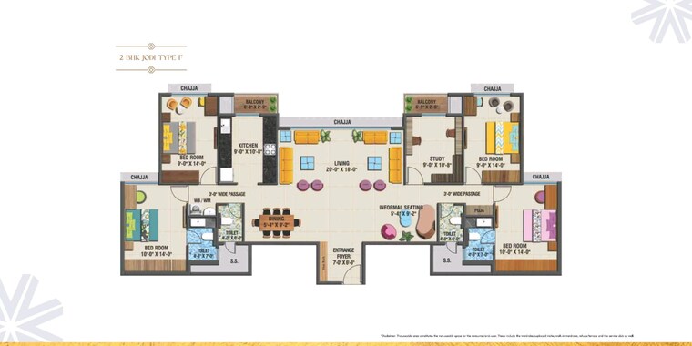 Floor Plan, arihant-advika 2 Bedroom 772 Sq.Ft. Apartment In Vashi Sector 9 Navi Mumbai 9101091