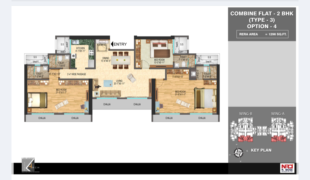 3 BHK + Pooja Room Apartment For Sale in N Rose Northern Hills