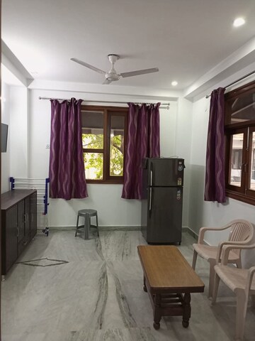 Living Room in 1 BHK Builder Floor at Freedom Fighters Enclave – for Rent