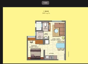 Floor Plan in 1 BHK Apartment at Lodha Crown Taloja Quality Homes, Dombivli East – for Sale