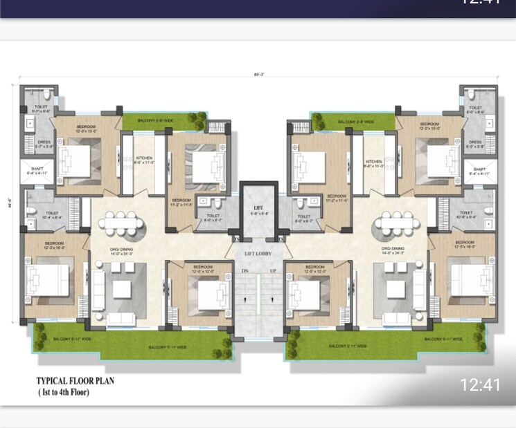 Floor Plan, sector 84 4 Bedroom 2925 Sq.Ft. Builder Floor In Sector 84 Faridabad 9101532