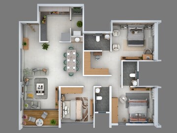Floor Plan in 3 BHK Apartment at Kondhwa Budruk – for Sale