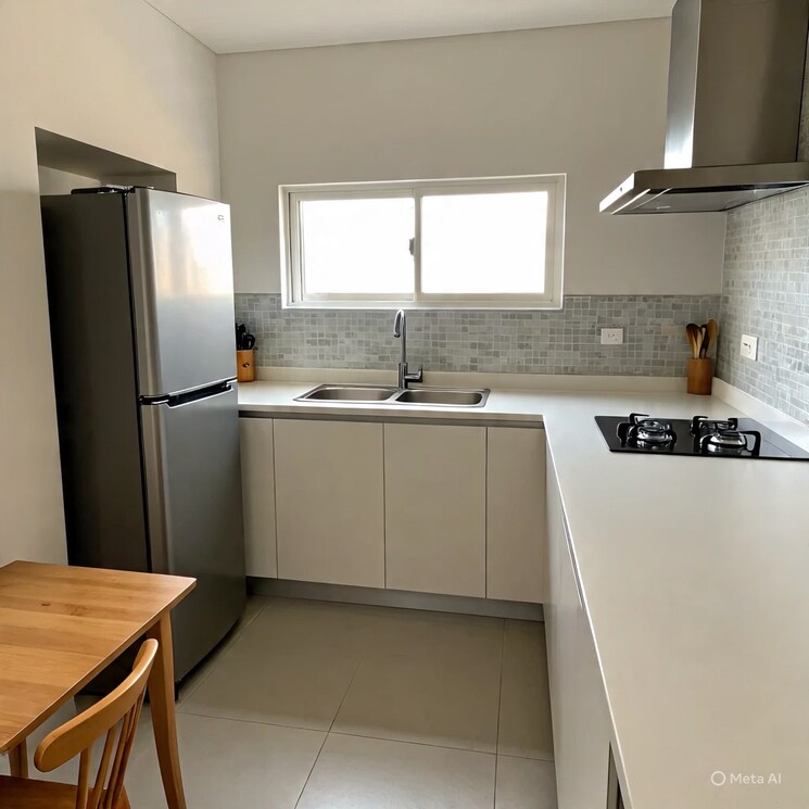 Kitchen, ganga nagar 2 Bedroom 999 Sq.Ft. Apartment In Ganga Nagar Rishikesh 9102053