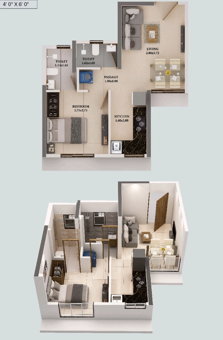 1 BHK 319 Sq.Ft. Apartment in Dosti Greater Thane