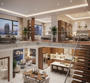 Living Room in 3 BHK Apartment at Pragathi Green Woods, Bowrampet – for Sale