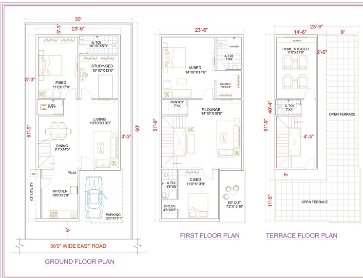 Floor Plan, wadakpally 4 Bedroom 3039 Sq.Ft. Villa In Wadakpally Hyderabad 9103581