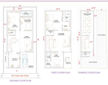 Floor Plan in 4 BHK Villa at Patancheru Shankarpalli Road – for Sale