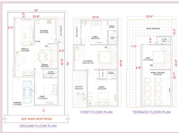 Floor Plan in 3 BHK Villa at Wadakpally – for Sale