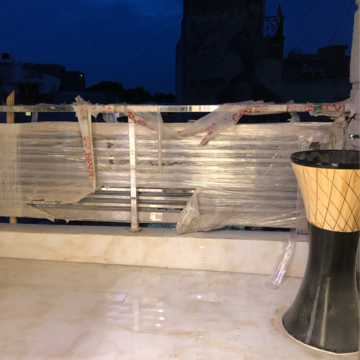 Balcony in 2 BHK Apartment at Palm Residency Chhatarpur, Rajpur Khurd Extension – for Rent