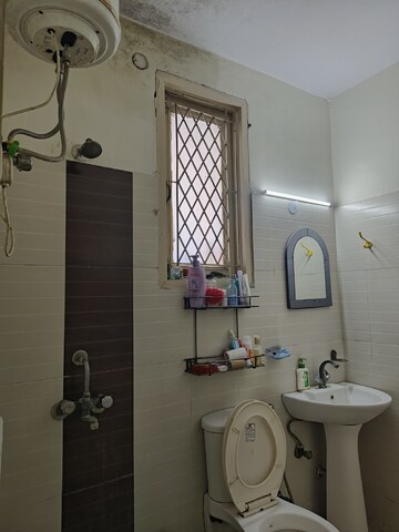Bathroom in 2 BHK Builder Floor at Khirki Extension – for Rent