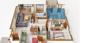 Floor Plan in 3 BHK Apartment at Nexus Emerald, Moshi – for Sale