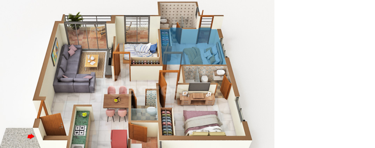 Floor Plan, nexus-emerald 3 Bedroom 759 Sq.Ft. Apartment In Moshi Pune 9108226