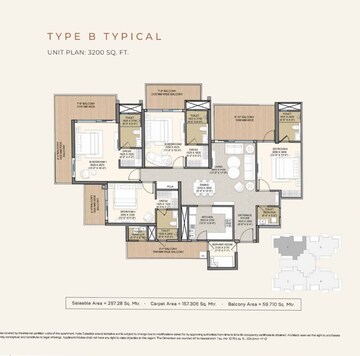 Floor Plan in 4 BHK Apartment at Ace Hanei, Sector 12 Greater Noida – for Sale