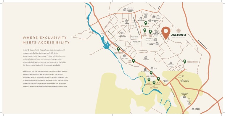 Map Location, ace-hanei 4 Bedroom 3200 Sq.Ft. Apartment In Sector 12 Greater Noida Greater Noida 9108264