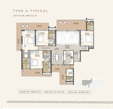 Floor Plan in 4 BHK Apartment at Ace Hanei, Sector 12 Greater Noida – for Sale