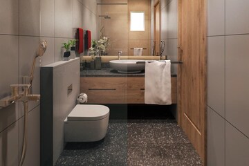Bathroom in 2 BHK Apartment at New Shimla – for Sale