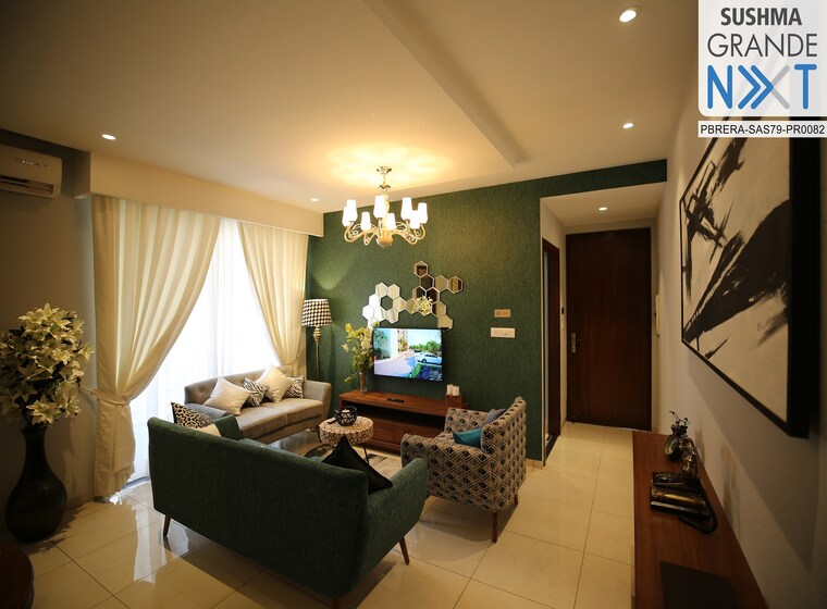 Living Room, sushma-grande-nxt 3 Bedroom 1650 Sq.Ft. Apartment In Lohgarh Zirakpur 9110328