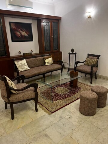 Living Room in 4 BHK Builder Floor at Boutique Residential Apartments S-425, Greater Kailash – for Rent