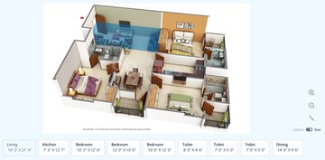 Floor Plan in 3 BHK Apartment at Sarthak Paradise, Jagatpura – for Sale