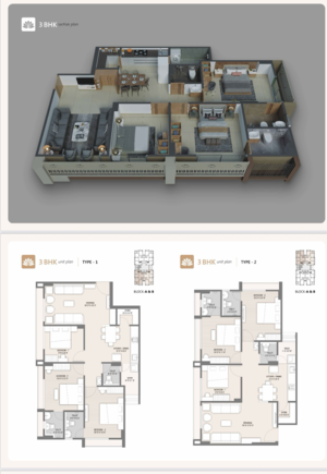 Floor Plan in 3 BHK Apartment at Tragad – for Sale