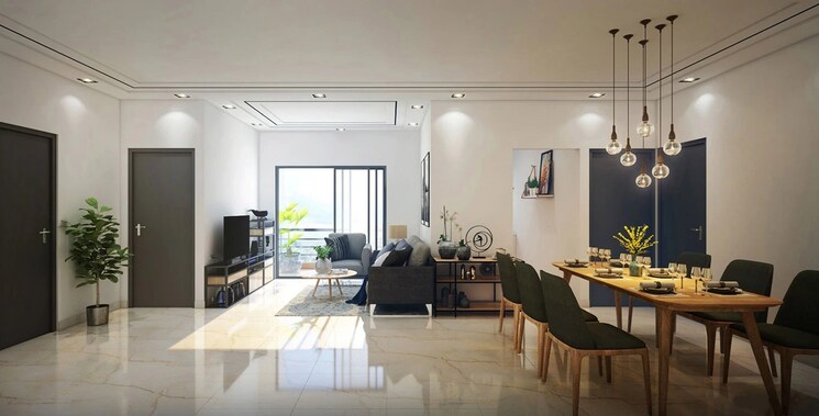 Living Room, em bypass 3 Bedroom 1450 Sq.Ft. Apartment In Em Bypass Kolkata 9111410