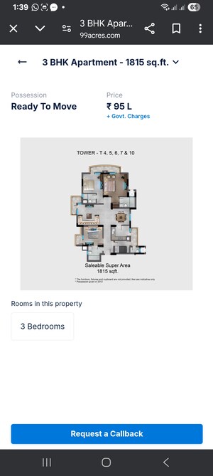 3.5 BHK Apartment For Sale in Shiv Sai Ozone Park, Sector 86