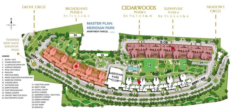 Master Plan, meridian-park-at-the-prestige-city 3 Bedroom 1865 Sq.Ft. Apartment In Sarjapur Road Bangalore 9112236