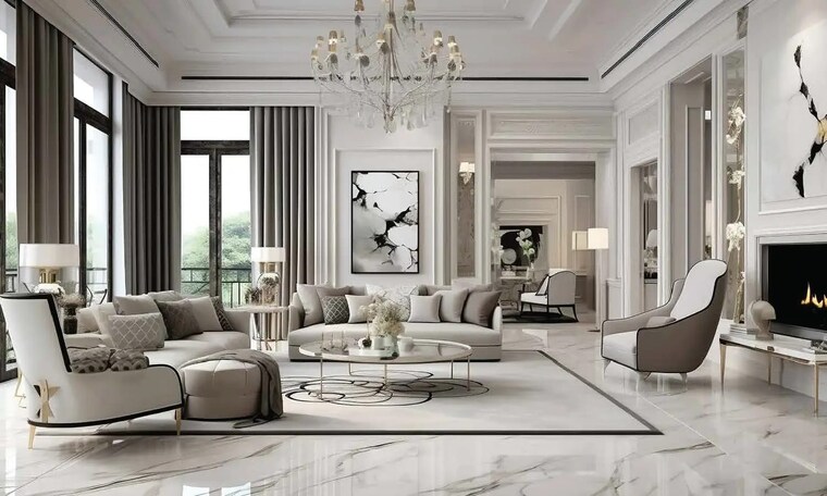 Living Room, saya-zenith 4 Bedroom 2300 Sq.Ft. Apartment In Ahinsa Khand 2 Ghaziabad 9112383
