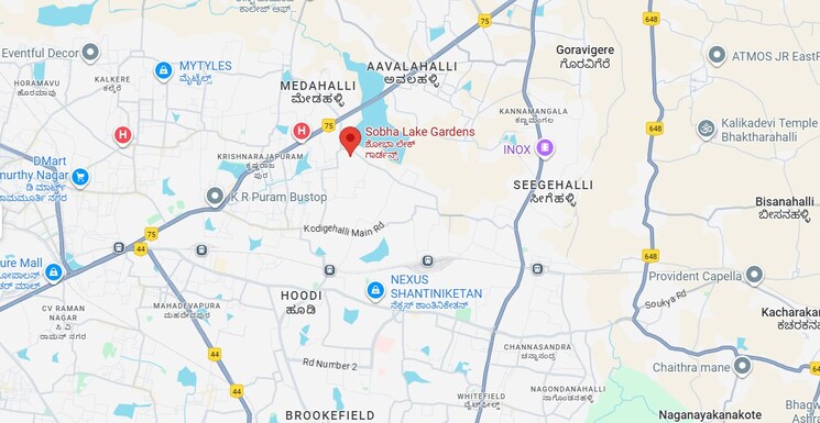 Map Location, sobha-lake-garden 1 Bedroom 765 Sq.Ft. Apartment In Kr Puram Bangalore 9112907