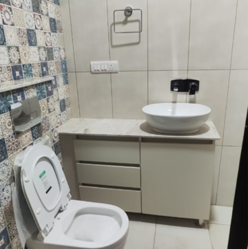 Bathroom in 3 BHK Builder Floor at Boutique Residential Apartments C-220, Sarvodaya Enclave – for Rent