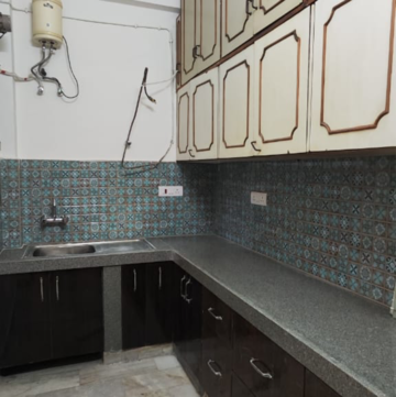 Kitchen in 3 BHK Builder Floor at Boutique Residential Apartments C-220, Sarvodaya Enclave – for Rent