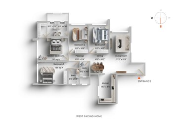 Floor Plan in 4 BHK Apartment at Raj Infinia, Malad West – for Sale