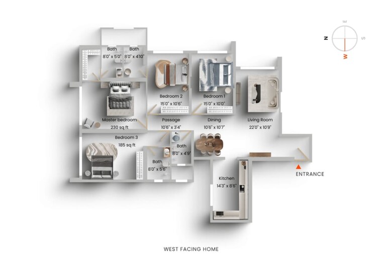 Floor Plan, raj-infinia 4 Bedroom 2300 Sq.Ft. Apartment In Malad West Mumbai 9113334