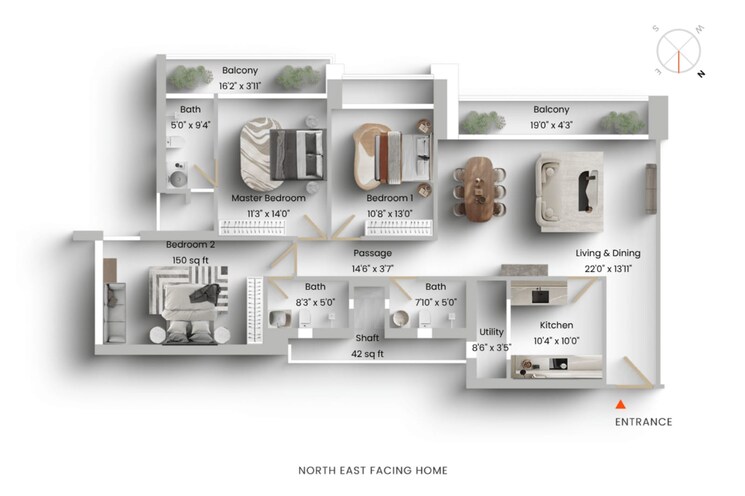 Floor Plan, oberoi-exquisite-goregaon 3 Bedroom 1300 Sq.Ft. Apartment In Goregaon East Mumbai 9113871