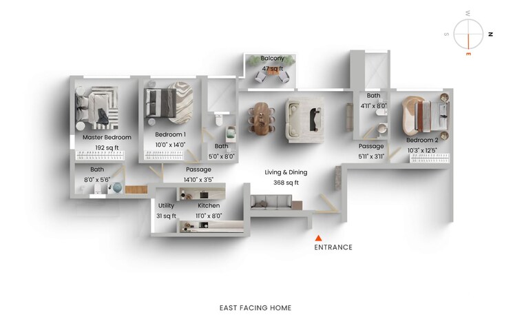 Floor Plan, runwal-bliss 3 Bedroom 1249 Sq.Ft. Apartment In Kanjurmarg East Mumbai 9114005